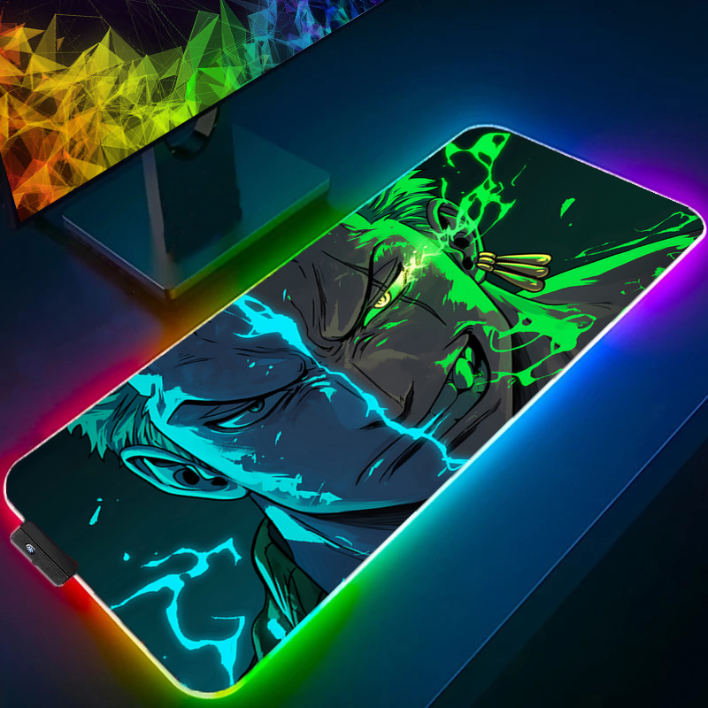 Rgb Keyboard Wrist Rest - ONE PIECE Zoro tapis de souris